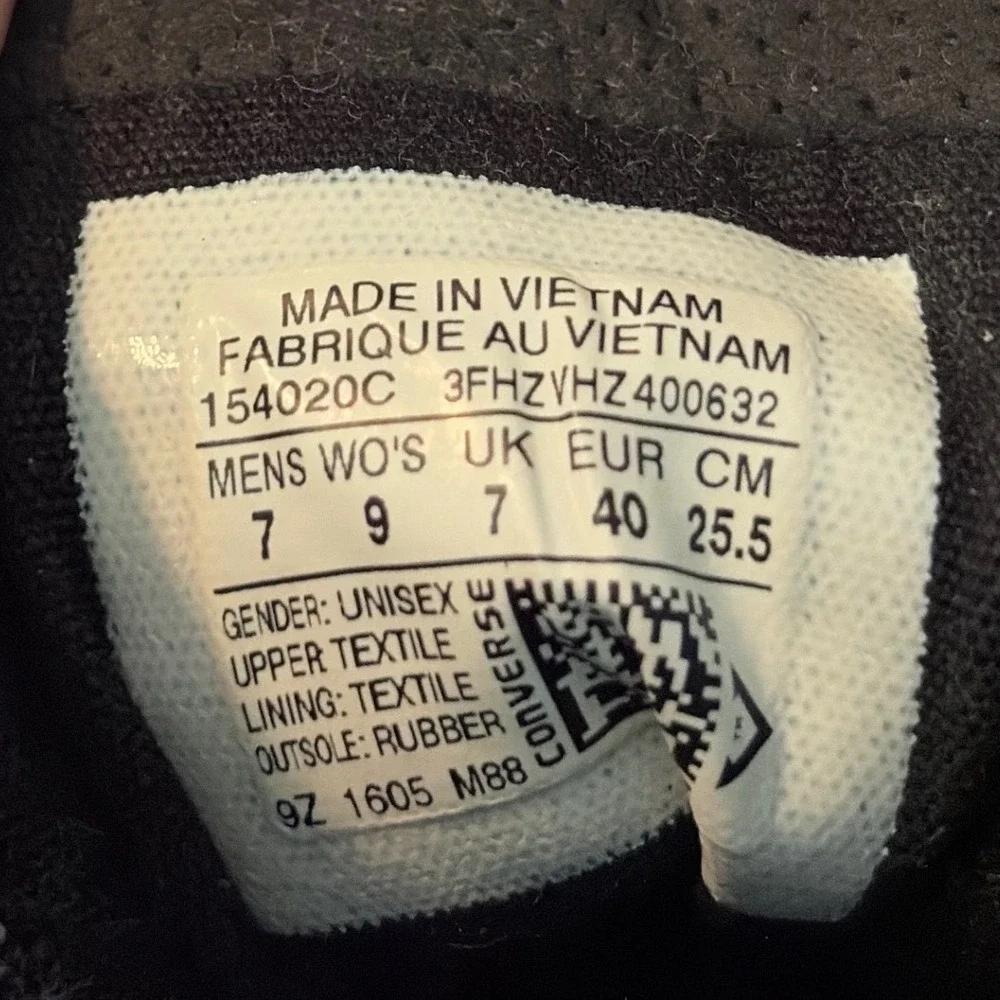 Converse Chuck Taylor High Top Knit Charcoal Grey Black Sneakers 154020C‎ M7 W9